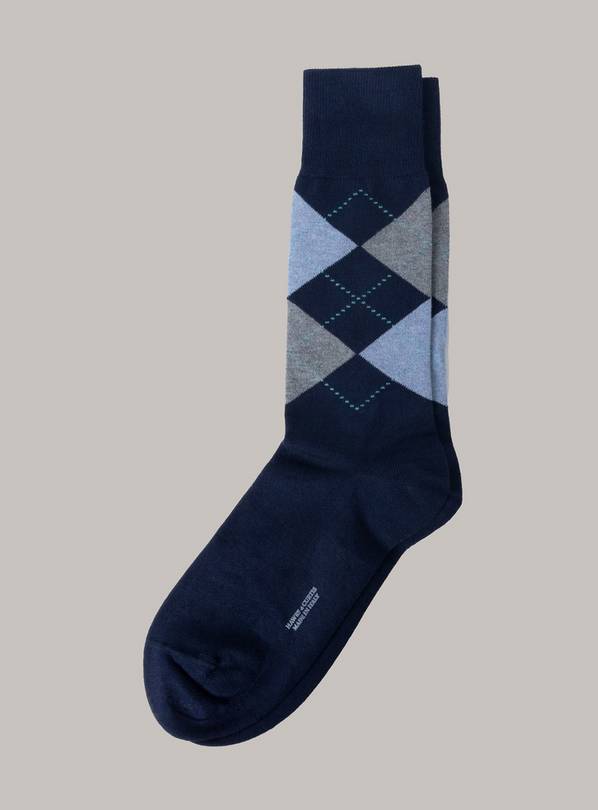  HAWES & CURTIS Argyle Sock Single Pair L
